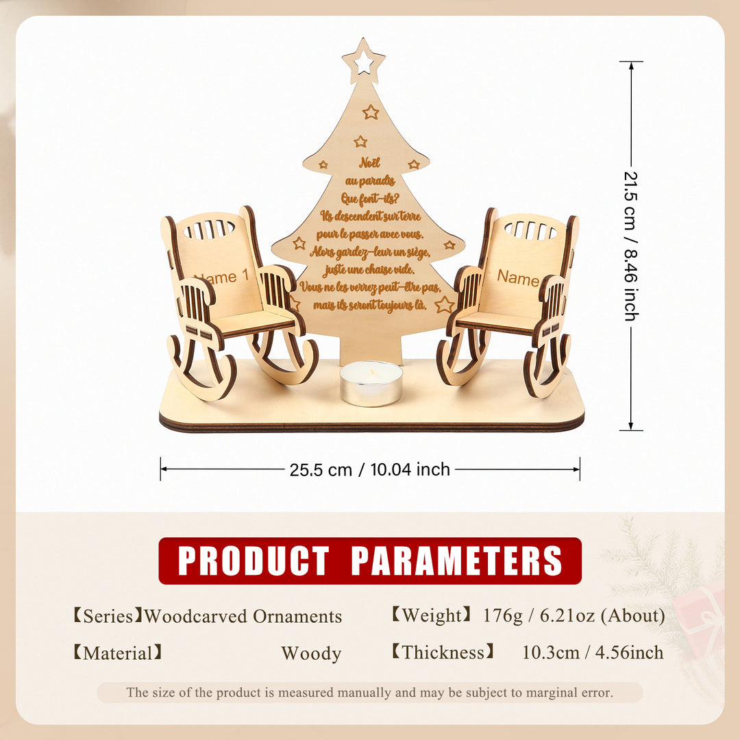 Noël au paradis - Chaise avec 2 nom Personnalisé Commémorative