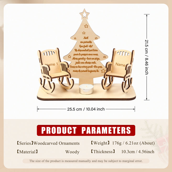 Noël au paradis - Chaise avec 2 nom Personnalisé Commémorative