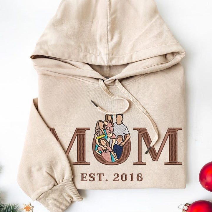 Sweat-shirt brodé personnalisé avec photo de maman