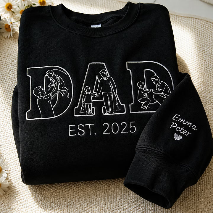 T-shirts et sweat-shirts personnalisés brodés à partir de photos pour papa et maman