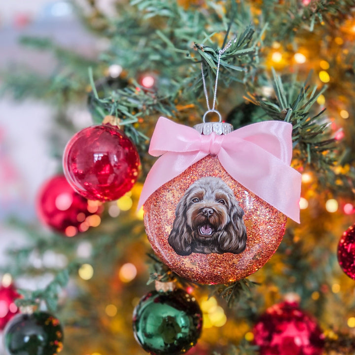 50 % de réduction sur les boules de Noël avec portraits d'animaux