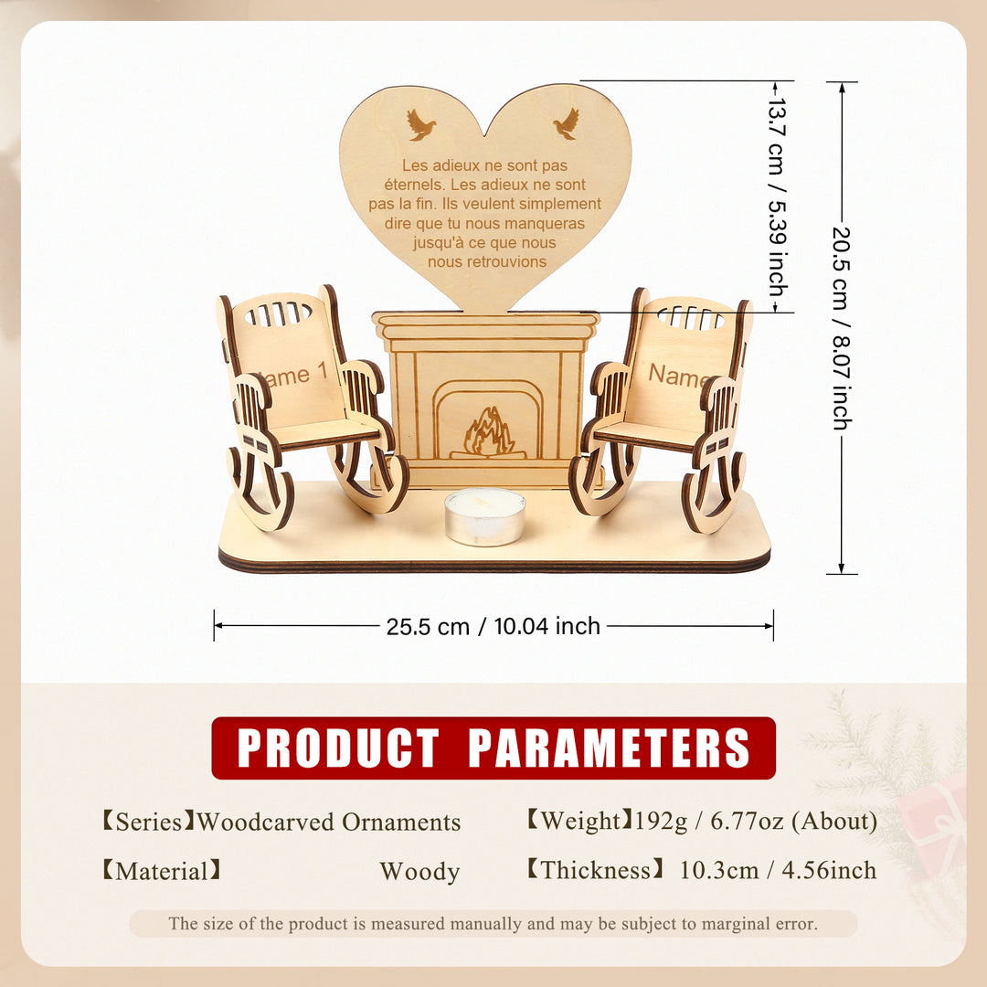 Ornements Chaise avec 2 nom Personnalisé Commémorative