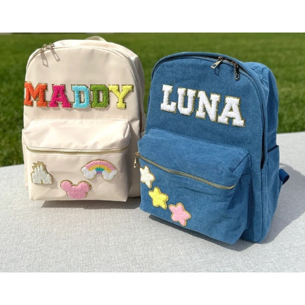 Sac à dos personnalisé pour la rentrée scolaire, sac à dos personnalisé pour enfants avec patch nominatif, sac à dos d'école en nylon