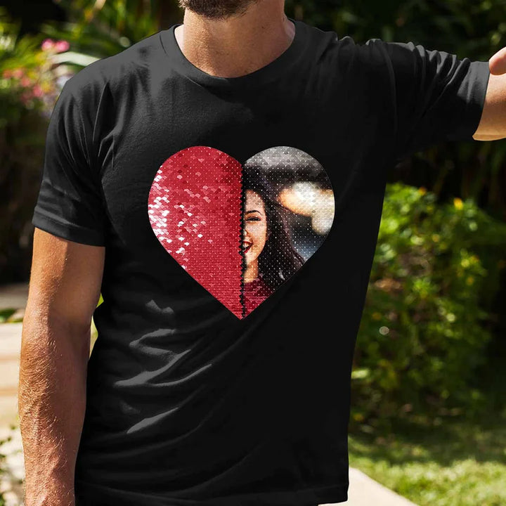 Chemise à sequins personnalisée avec la photo de votre animal préféré