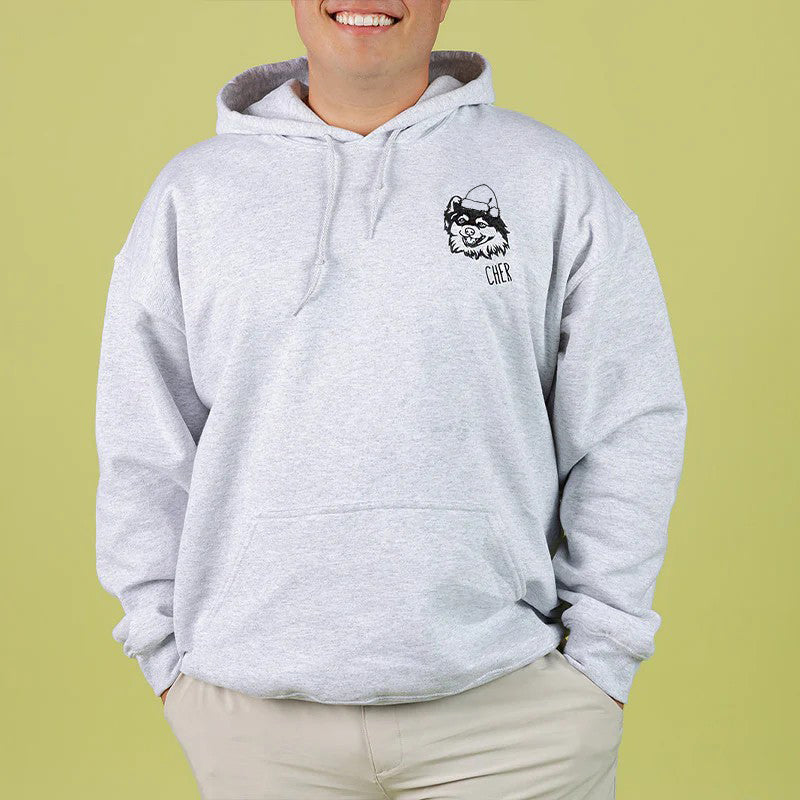 Sweat à capuche personnalisé avec portrait d'animal de compagnie brodé, sweat-shirt, portrait d'animal personnalisé pour Noël ou commémoration