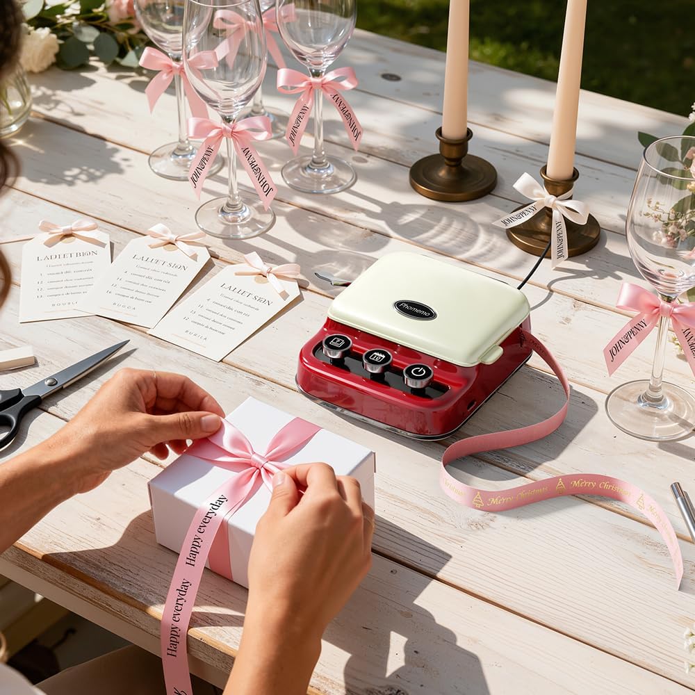 Imprimante à ruban Phomemo P15, étiqueteuse Bluetooth pour emballages cadeaux et applications professionnelles