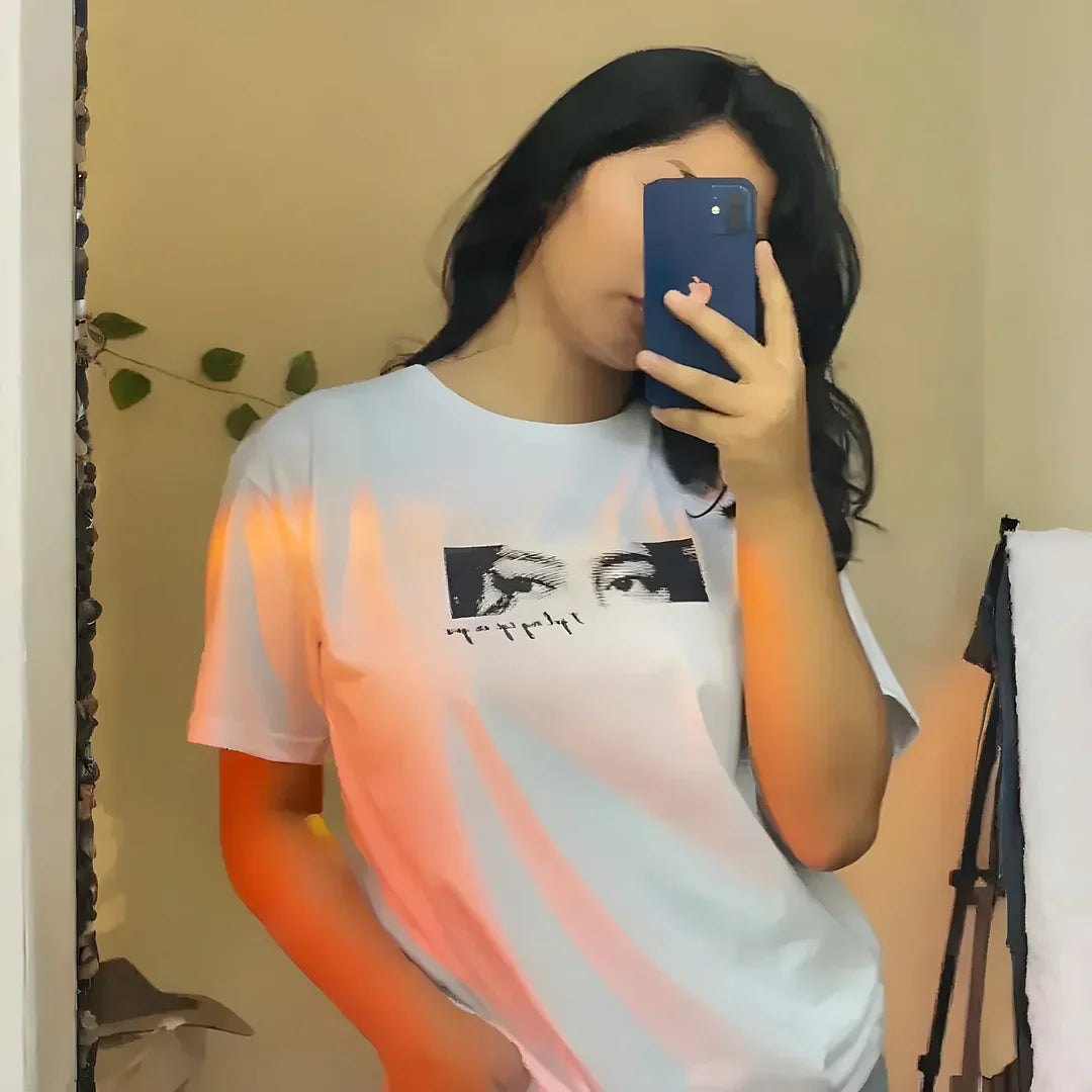 T-shirt personnalisé avec yeux pour couple