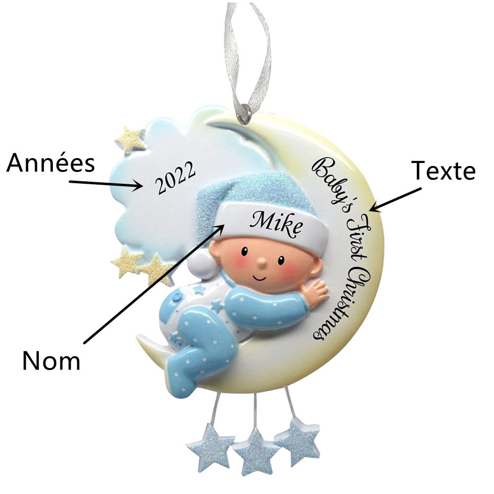 Ornements de Noël  1 Prénom 4 Styles Personnalisé cadeau pour BéBé