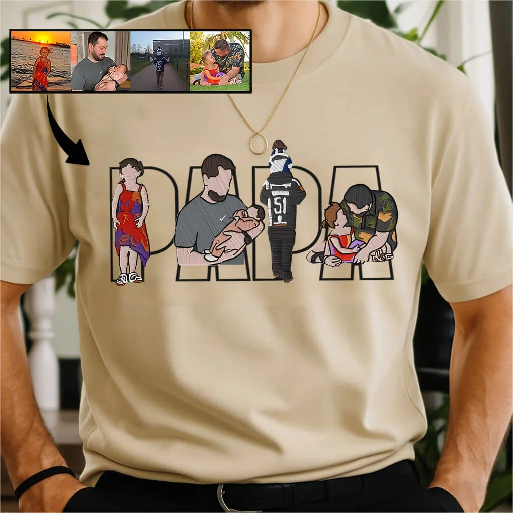 T-shirts et sweat-shirts personnalisés brodés à partir de photos pour PAPA