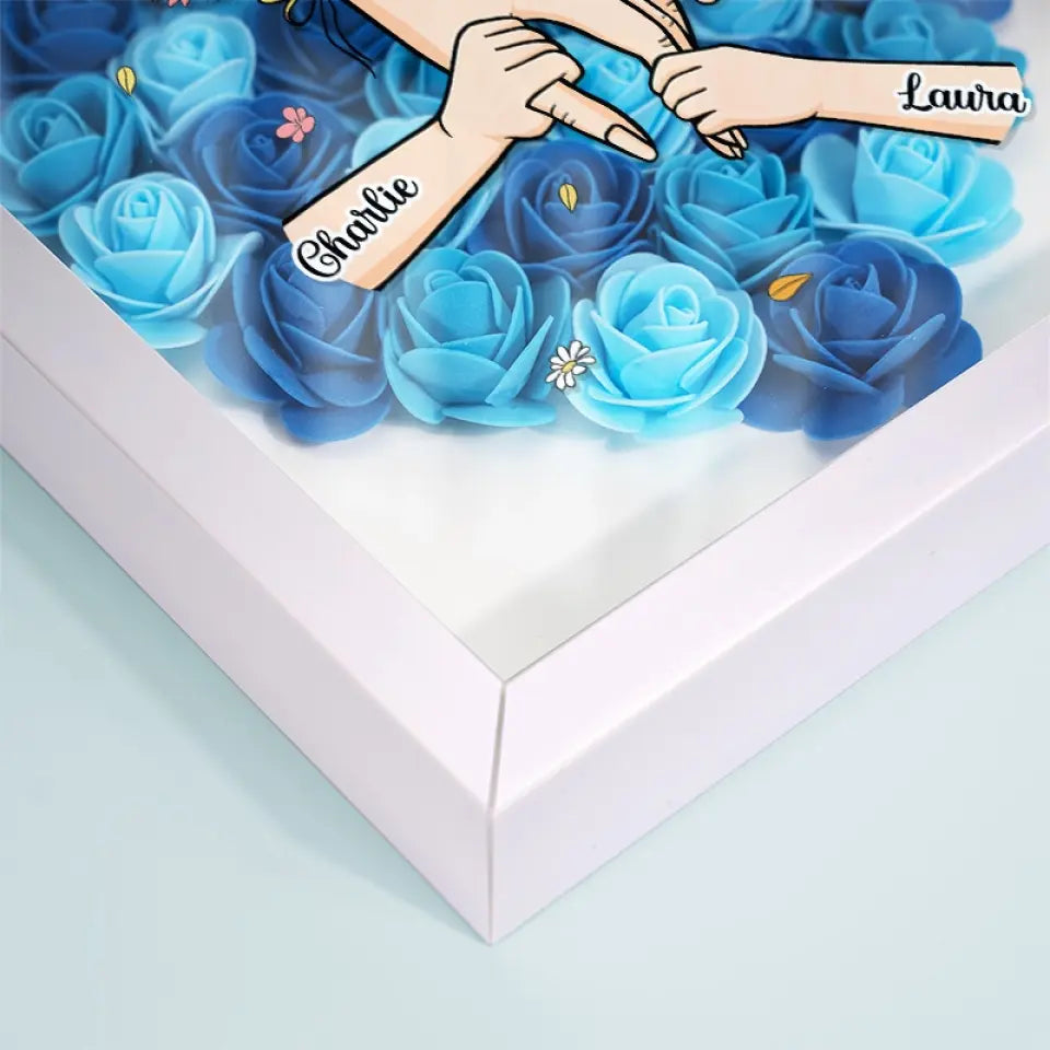 L'amour familial fleurit pour toujours – Boîte à fleurs personnalisée pour maman et grand-mère avec nom