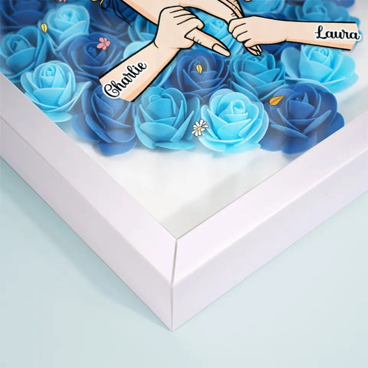 L'amour familial fleurit pour toujours – Boîte à fleurs personnalisée pour maman et grand-mère avec nom