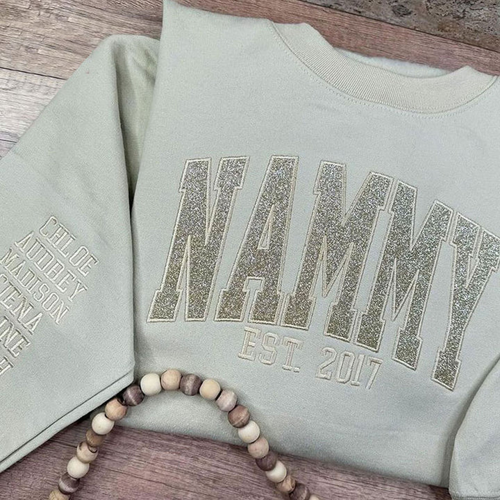 Sweat-shirt personnalisé à paillettes avec appliques pour maman