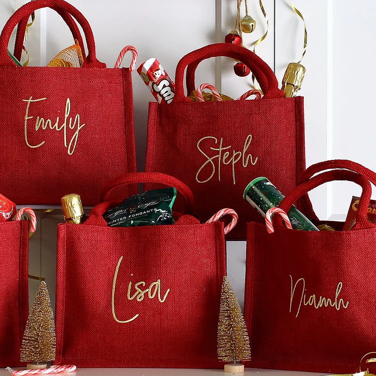 Sac cadeau de Noël brodé personnalisé