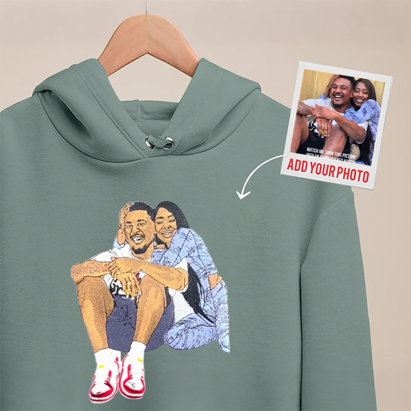 Sweat-shirt brodé personnalisé en couleur- Cadeaux pour les Couples