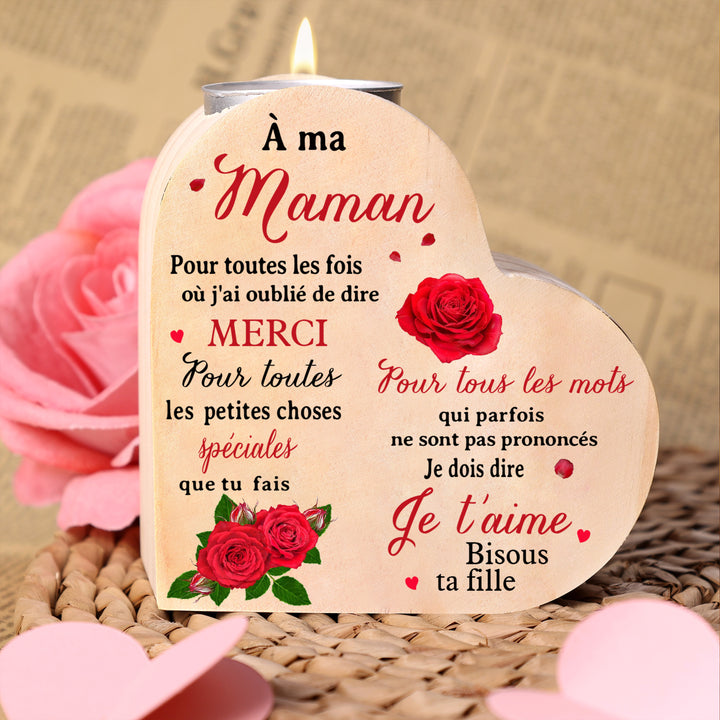 À Ma Maman - Bougeoir en Bois sans bougie