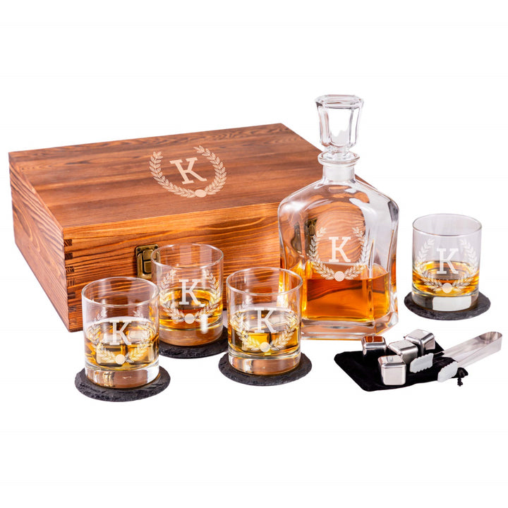Coffret cadeau en bois personnalisé pour whisky – Cadeau bar à domicile