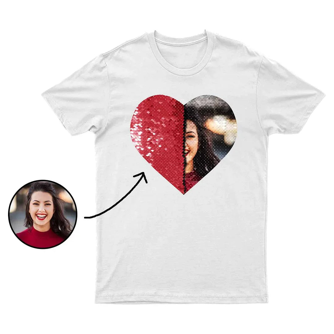Chemise à sequins personnalisée avec la photo de votre animal préféré