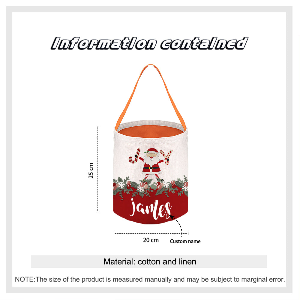 Sac de Noël père Noël 1 Prénom Personnalisé