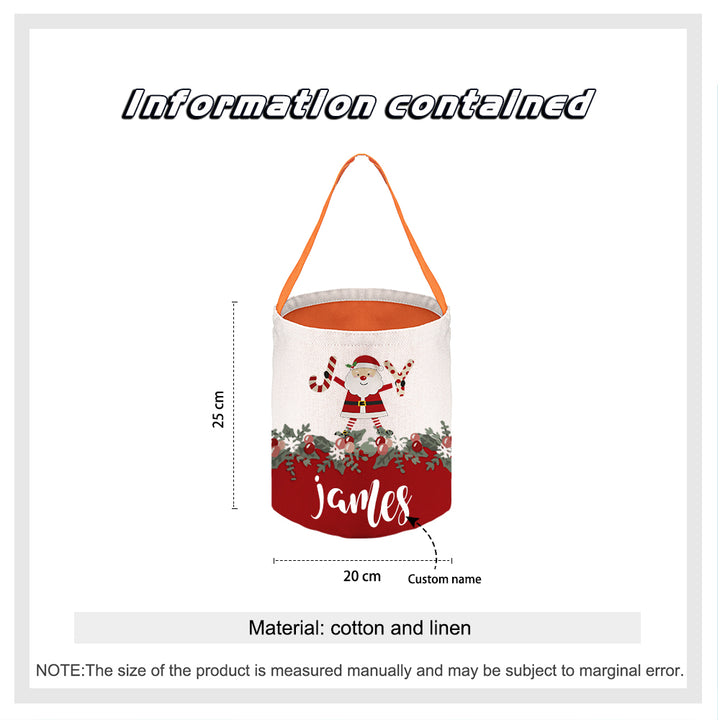 Sac de Noël père Noël 1 Prénom Personnalisé