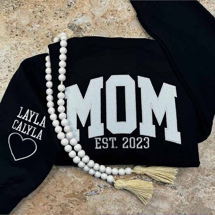 Sweat-shirt personnalisé à paillettes avec appliques pour maman