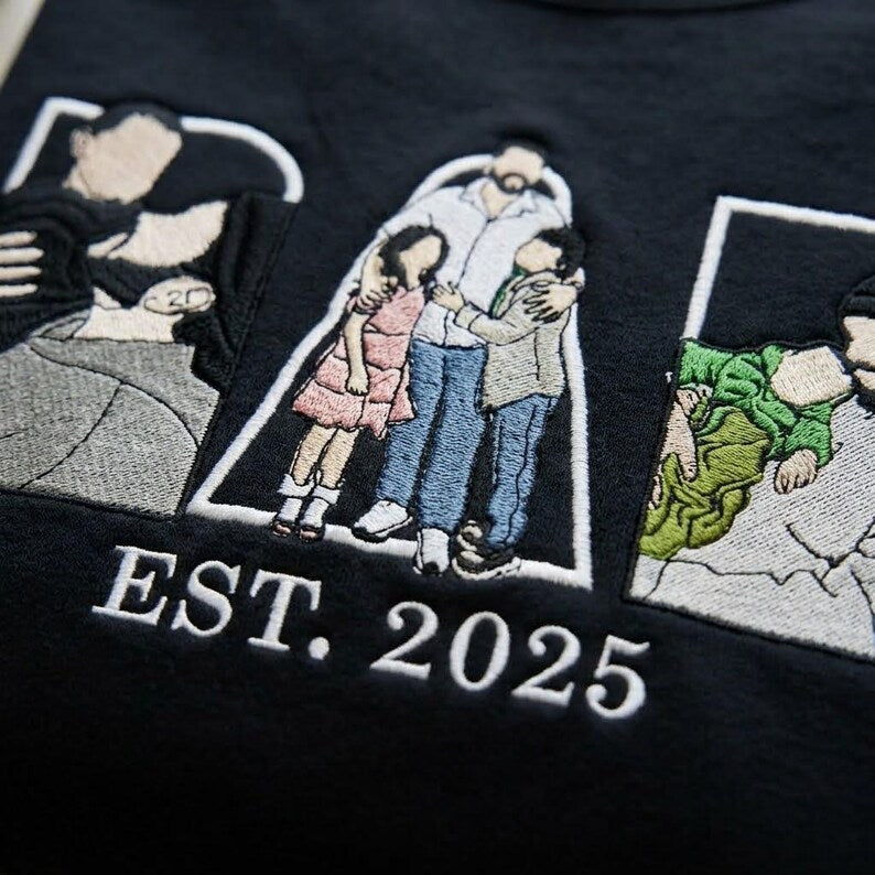 T-shirt, sweat-shirt ou hoodie personnalisé avec photo brodée — Cadeau pour la fête des pères