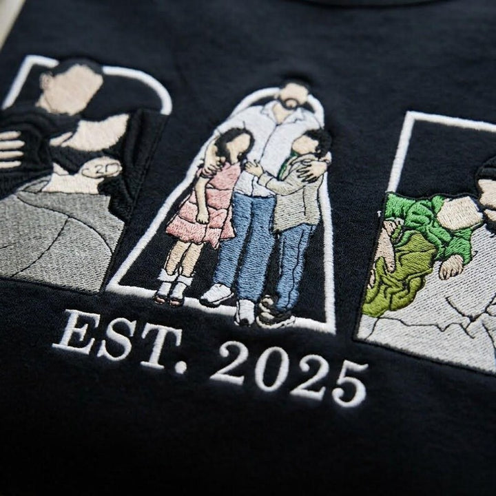 T-shirt, sweat-shirt ou hoodie personnalisé avec photo brodée — Cadeau pour la fête des pères