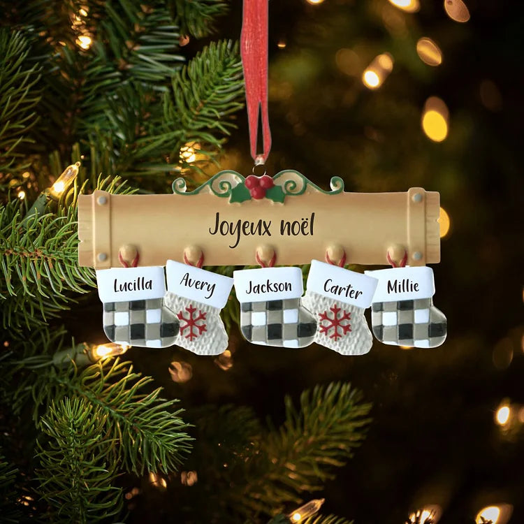 Ornements de Noël 2-10 Prénoms Personnalisés avec Texte