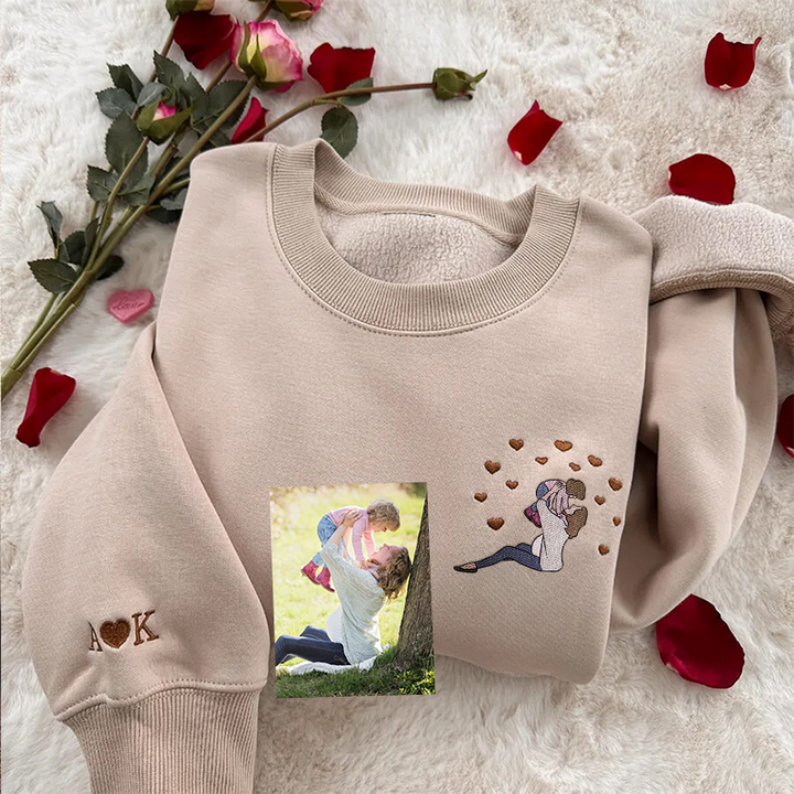 Sweat-shirt Personnalisé Avec Portrait Brodé À Partir D'une Photo
