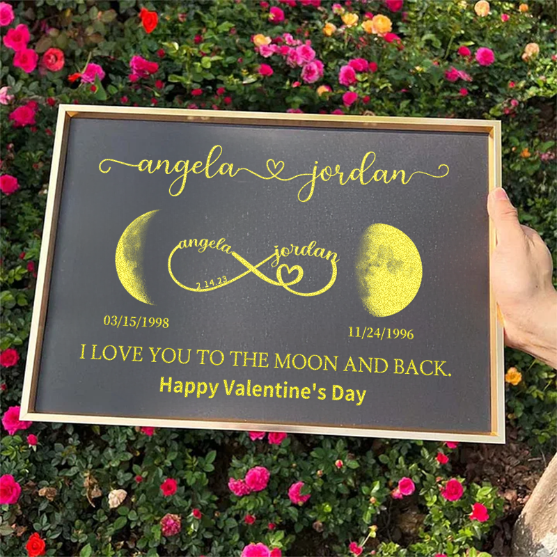 Cadre lune personnalisable avec texte et date