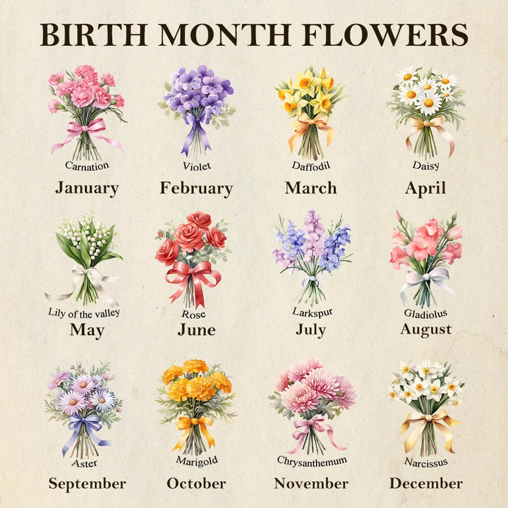 Bouquet de fleurs de naissance personnalisé avec les prénoms des enfants, en acrylique lumineux