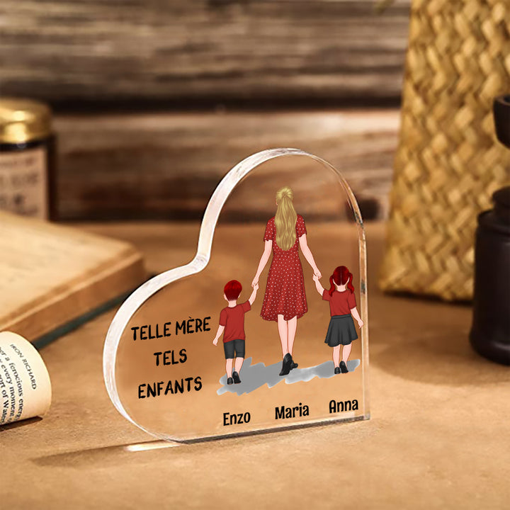 Plaque Acrylique 3 Prénoms Personnalisés pour Maman et Enfants