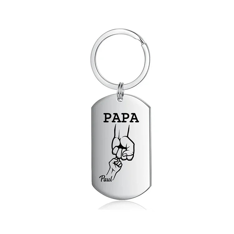 À mon Papa - Porte-Clés Poings 1-5 Prénom Personnalisé
