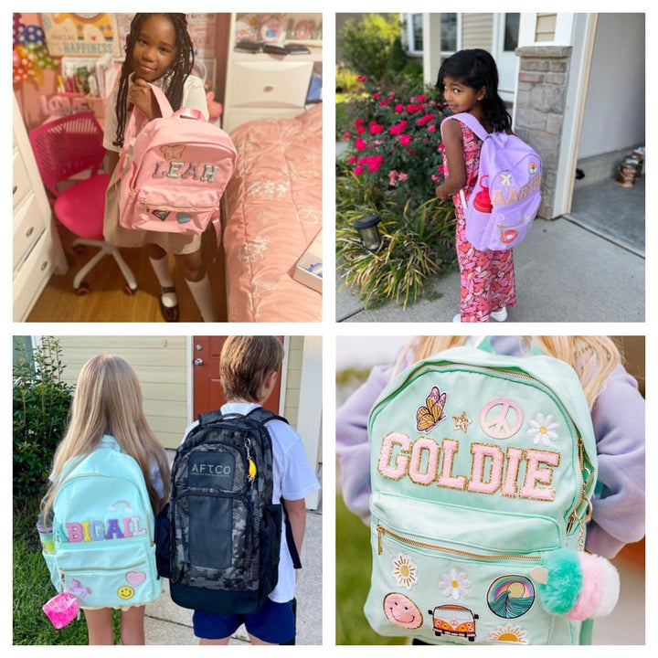 Sac à dos personnalisé pour la rentrée scolaire, sac à dos personnalisé pour enfants avec patch nominatif, sac à dos d'école en nylon
