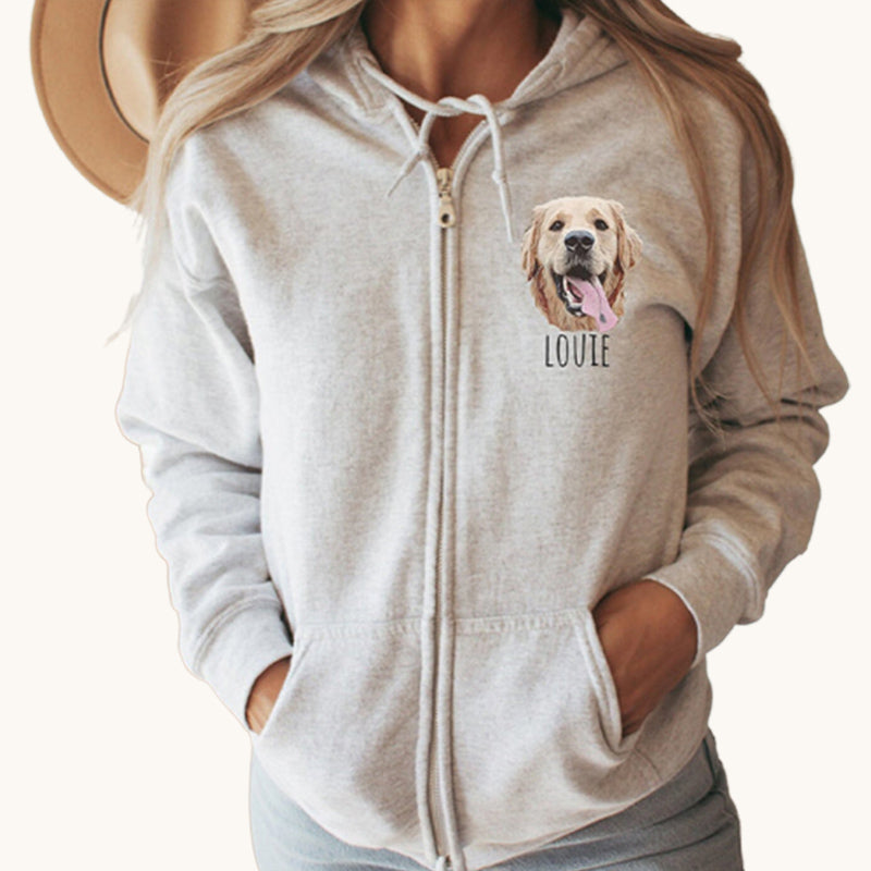 Sweat à Capuche zippé Personnalisé animal