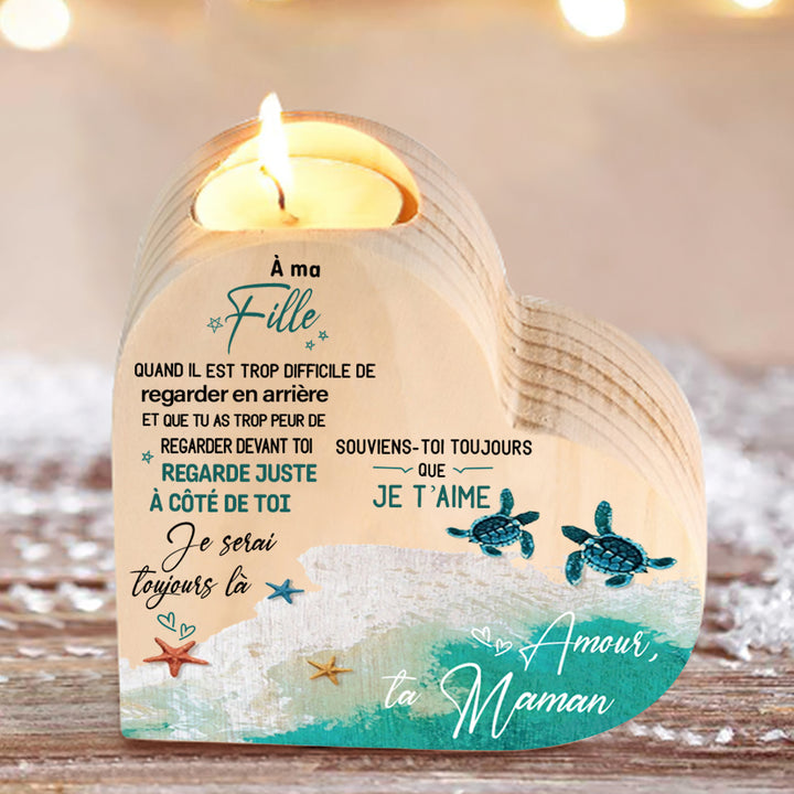 À Ma Fille - Bougeoir en Bois sans bougie