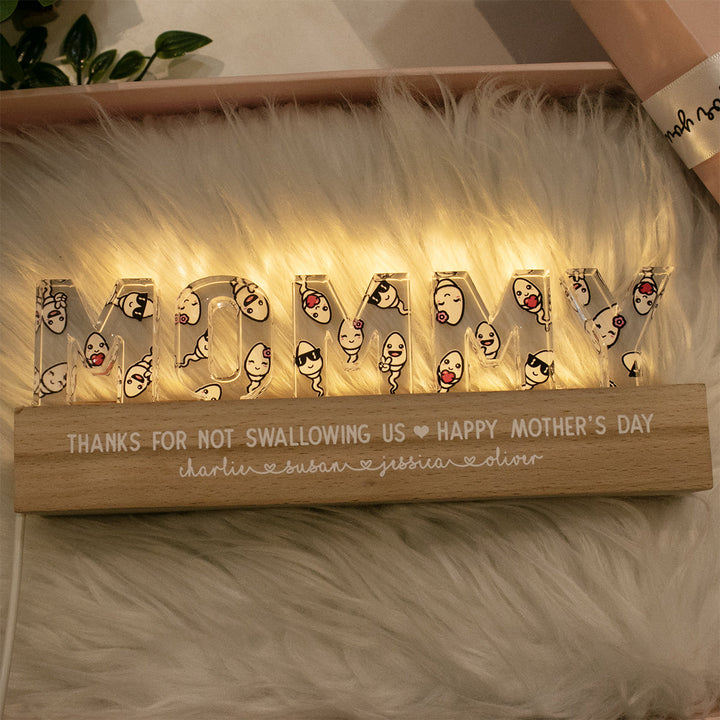 Lampe de Nuit LED Personnalisée pour Maman - Cadeau Fête des Mères