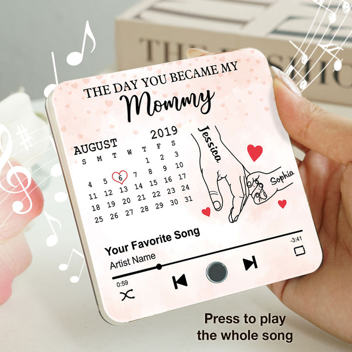 Le jour où tu es devenue ma grand-mère, calendrier personnalisé, aimant de réfrigérateur musical personnalisé