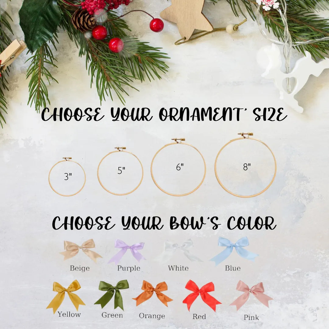 Ornement de Noël brodé personnalisé avec portrait d'animal de compagnie - Cadeau souvenir pour les amoureux des animaux