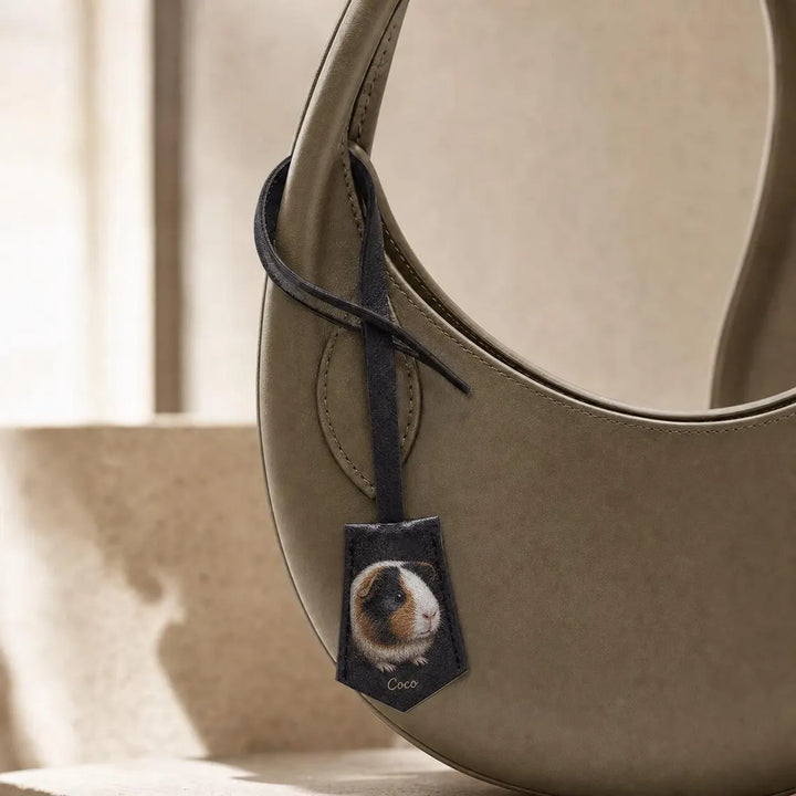 Bijou de sac en cuir personnalisé avec portrait de votre animal