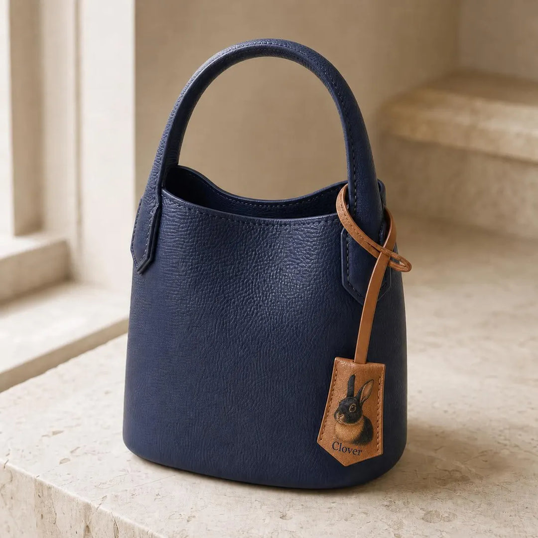 Bijou de sac en cuir personnalisé avec portrait de votre animal