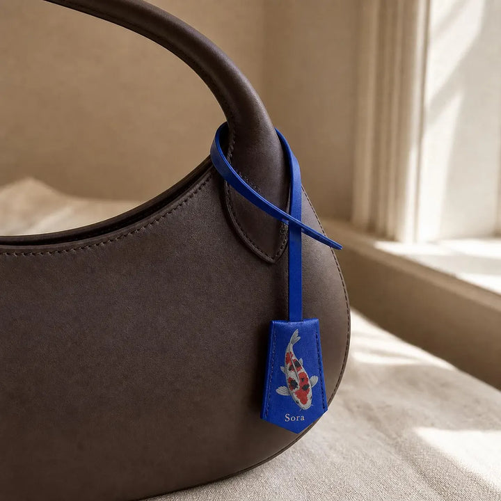 Bijou de sac en cuir personnalisé avec portrait de votre animal