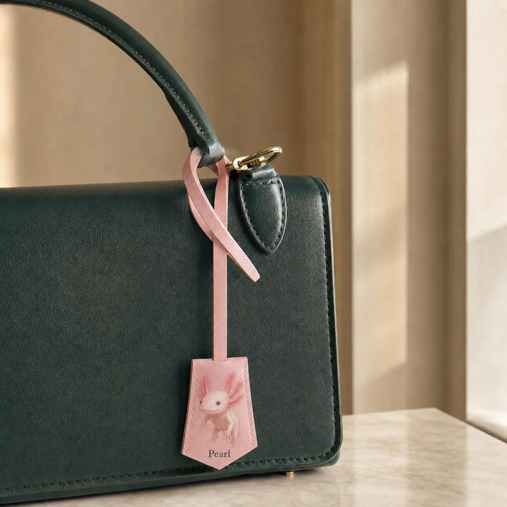 Bijou de sac en cuir personnalisé avec portrait de votre animal