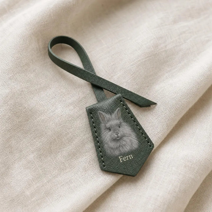 Bijou de sac en cuir personnalisé avec portrait de votre animal