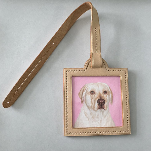 Bijou de sac en cuir personnalisé avec portrait d’animal