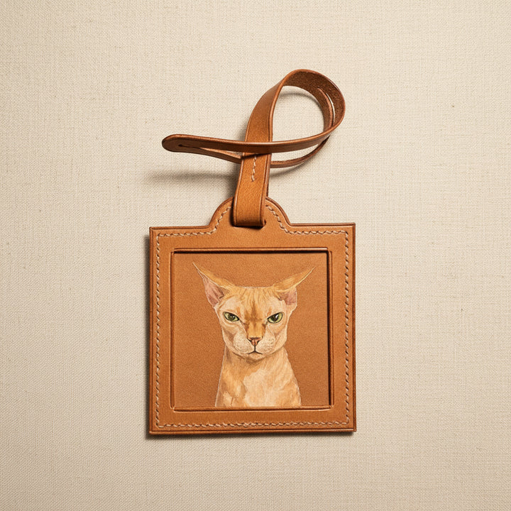 Bijou de sac en cuir personnalisé avec portrait d’animal