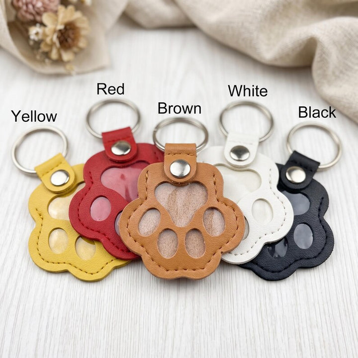 Porte-clés en cuir personnalisé avec portrait de votre animal