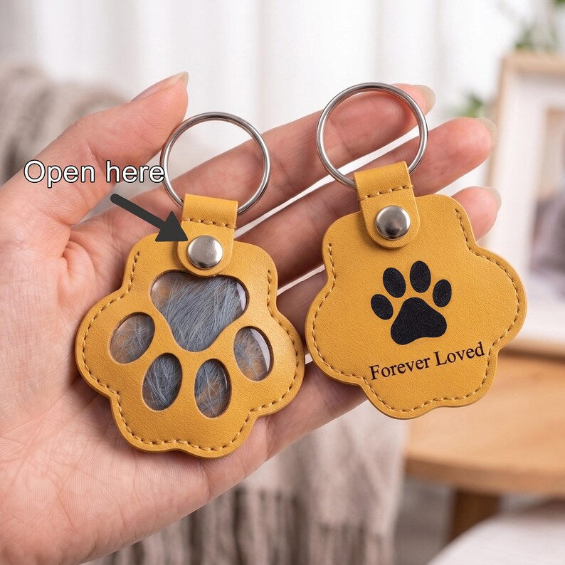 Porte-clés en cuir personnalisé avec portrait de votre animal