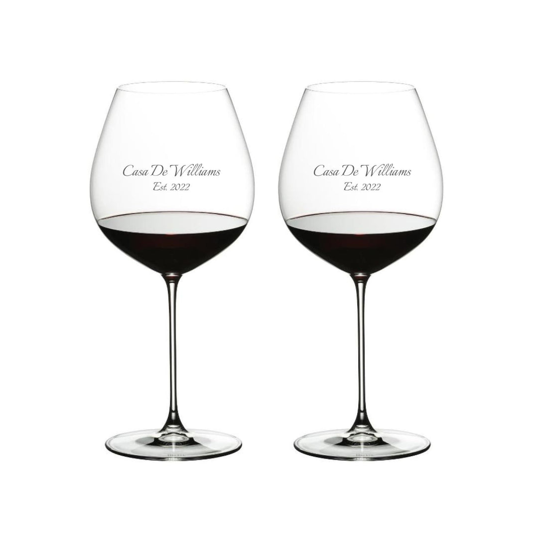 Coffret de verres à vin de Bourgogne avec gravure personnalisée - lot de 2