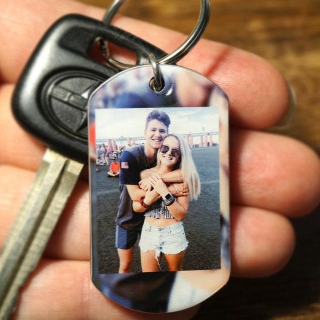 Porte-clés photo personnalisé-cadeau couple