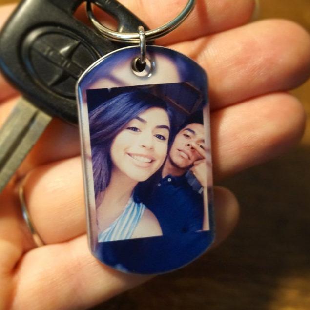Porte-clés photo personnalisé-cadeau couple